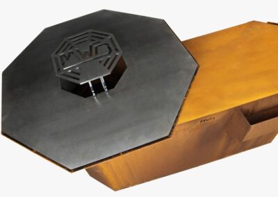 Plancha avec servante intégrée - vue de dessus