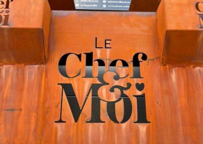 Double Plancha en acier corten personnalisée pour "le Chef et moi"